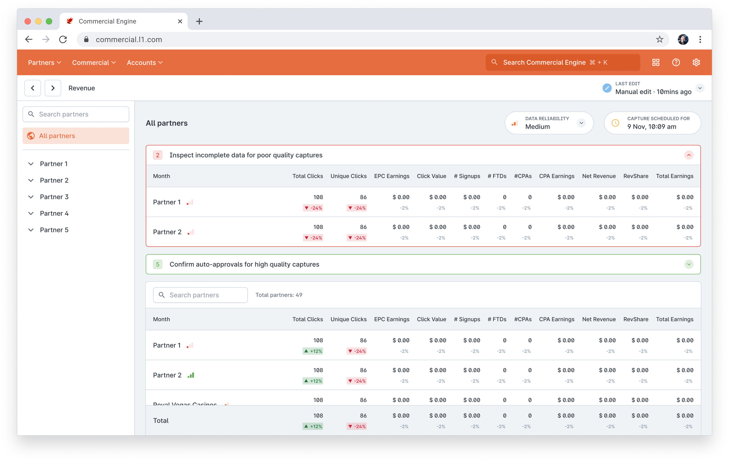 Legend internal analytics tool